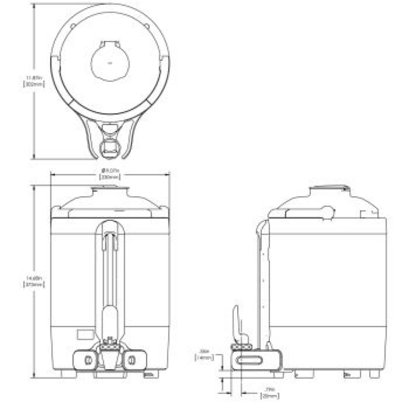  1.5Gal(5.7L) TF Server -no Base- Mechanical Sight Gauge, GEN3